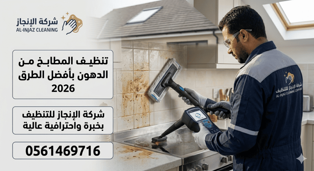 تنظيف المطابخ من الدهون بأفضل الطرق 2026 | شركة الإنجاز للتنظيف بخبرة واحترافية عالية 0561469716