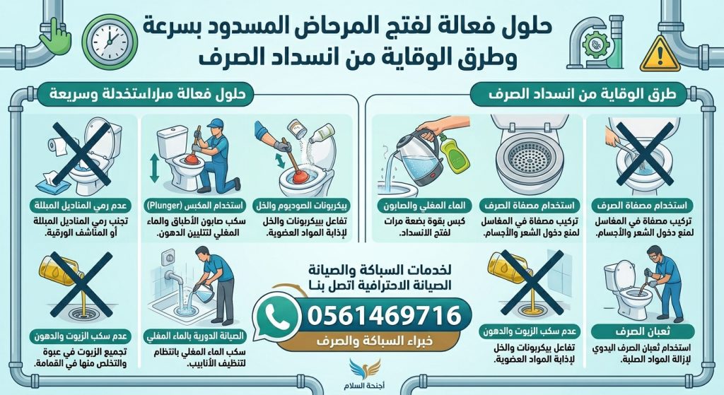 فتح المرحاض المسدود
