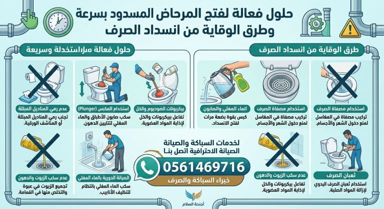 فتح المرحاض المسدود