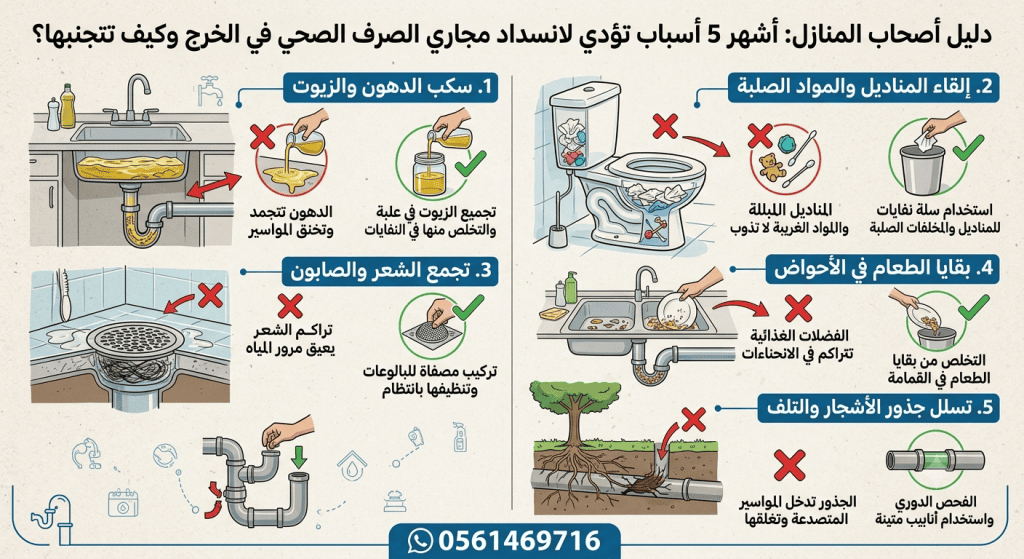 كيف تساهم صيانة خزانات الصرف في منع الانسدادات بالدلم؟ 0561469716